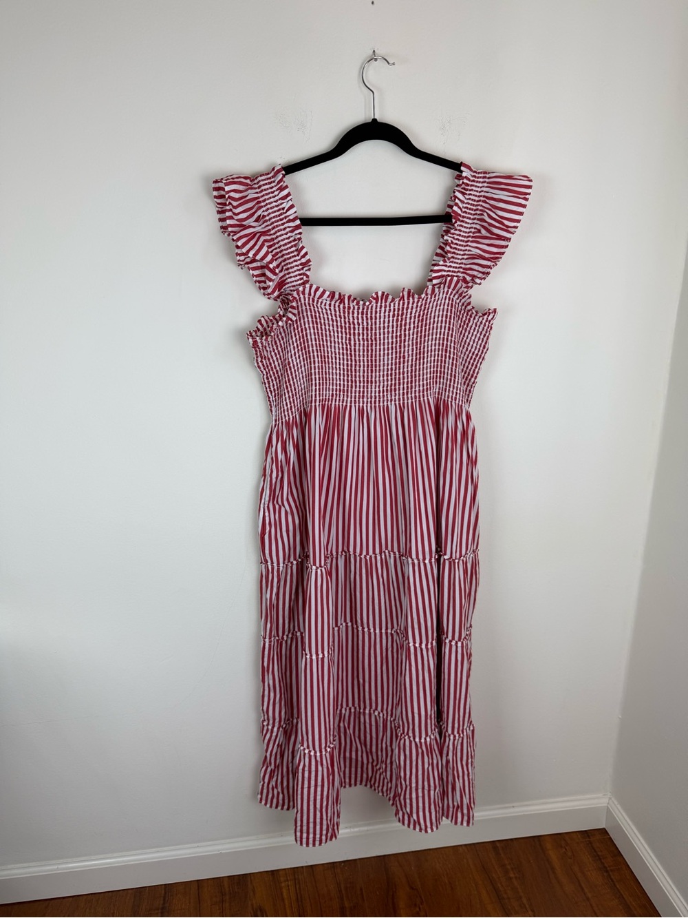 Hill House Ellie Nap Striped Midi Dress Red Size XXL - Picture 4 of 5